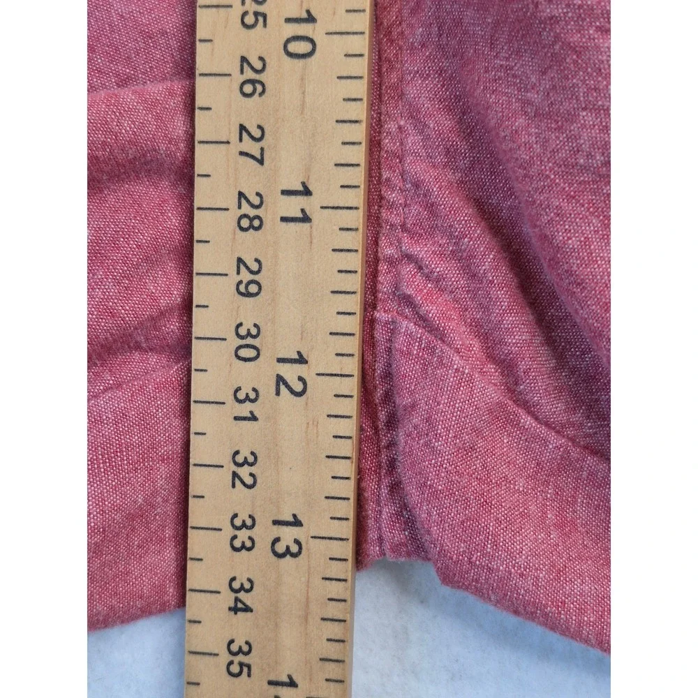 Banana Republic Mens 35 St Chambray Shorts Burnt Rust Red 100% Cotton 409825